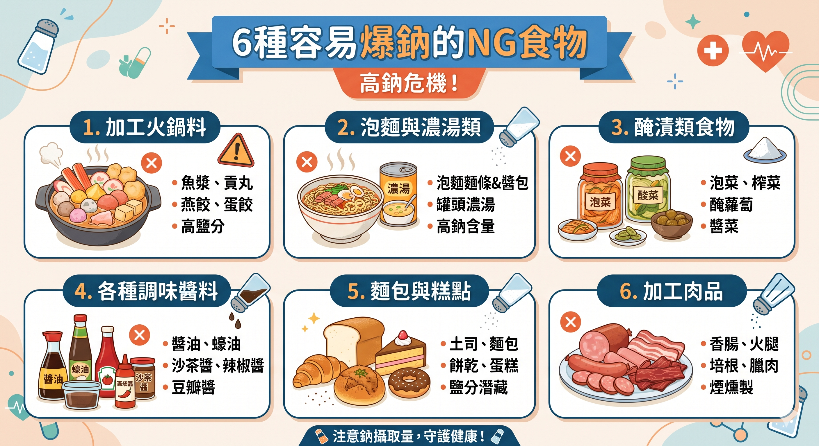 營養師公開：6種容易爆鈉的NG食物