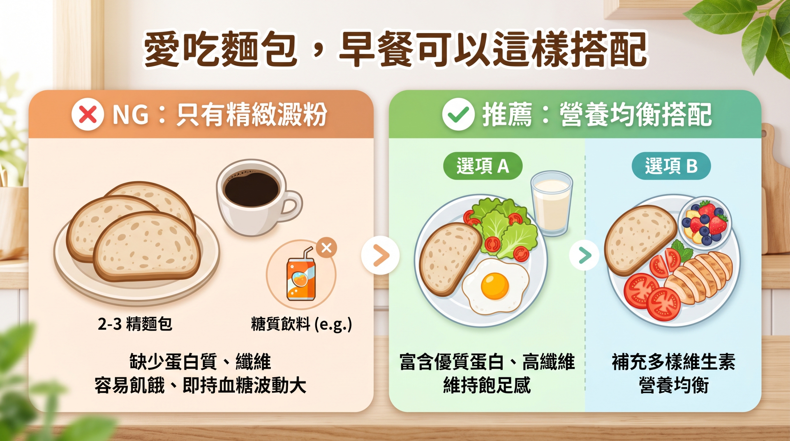 愛吃麵包，早餐可以這樣搭配