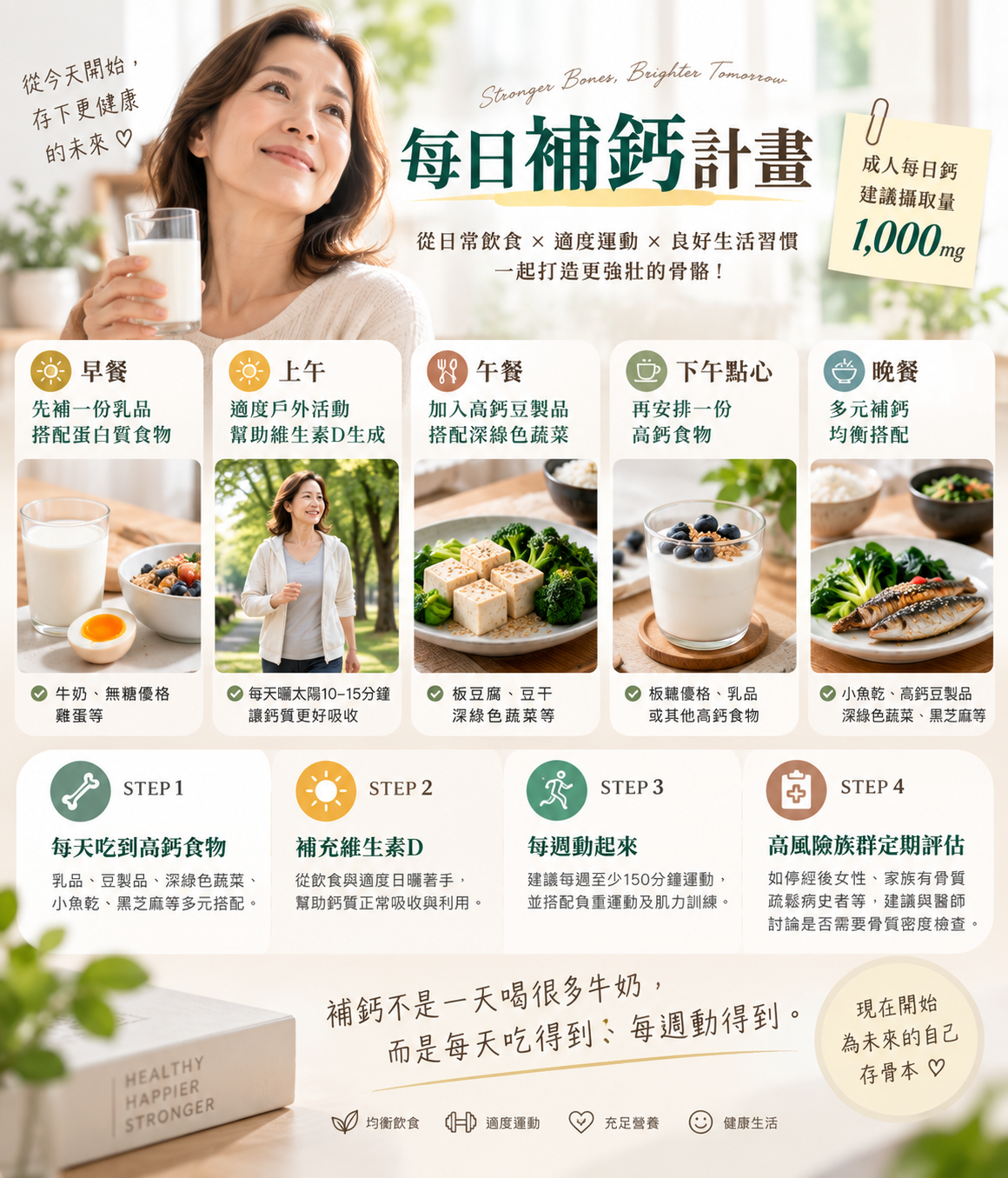 每日補鈣計畫｜把鈣分散到一天飲食中